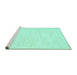 Sideview of Machine Washable Solid Turquoise Modern Area Rugs, wshcon1747turq