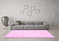 Machine Washable Solid Pink Modern Rug, wshcon1747pnk