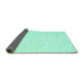 Sideview of Solid Turquoise Modern Rug, con1747turq