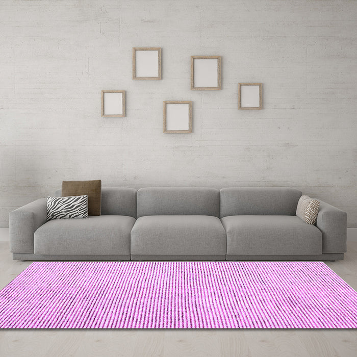Machine Washable Abstract Purple Contemporary Area Rugs in a Living Room, wshcon1748pur