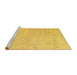 Sideview of Machine Washable Abstract Yellow Contemporary Rug, wshcon1748yw