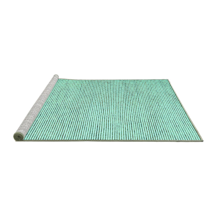 Sideview of Machine Washable Abstract Turquoise Contemporary Area Rugs, wshcon1748turq