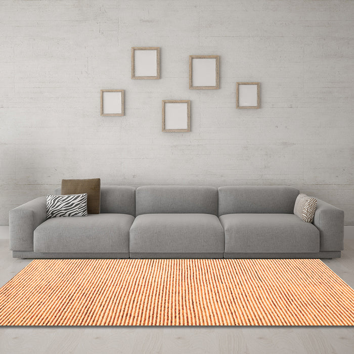 Machine Washable Abstract Orange Contemporary Area Rugs in a Living Room, wshcon1748org