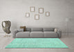 Machine Washable Abstract Turquoise Contemporary Area Rugs in a Living Room,, wshcon1748turq