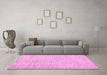 Machine Washable Abstract Pink Contemporary Rug in a Living Room, wshcon1748pnk