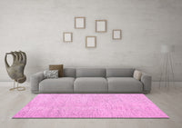 Machine Washable Abstract Pink Contemporary Rug, wshcon1748pnk