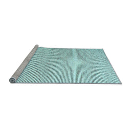 Sideview of Machine Washable Abstract Light Blue Contemporary Rug, wshcon1748lblu