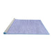 Sideview of Machine Washable Abstract Blue Contemporary Rug, wshcon1748blu