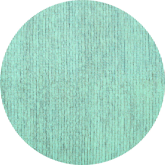 Round Abstract Turquoise Contemporary Rug, con1748turq