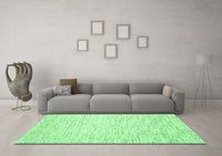 Machine Washable Abstract Emerald Green Contemporary Rug, wshcon1749emgrn