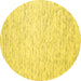 Round Abstract Yellow Contemporary Rug, con1749yw