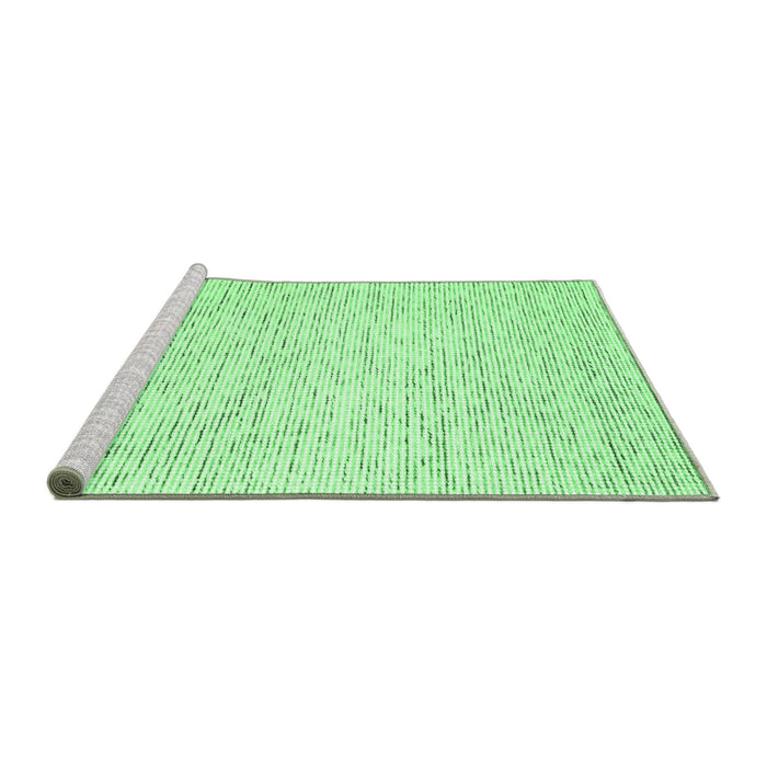Sideview of Machine Washable Abstract Emerald Green Contemporary Area Rugs, wshcon1749emgrn