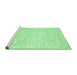 Sideview of Machine Washable Abstract Emerald Green Contemporary Area Rugs, wshcon1749emgrn