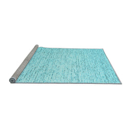 Sideview of Machine Washable Abstract Light Blue Contemporary Rug, wshcon1749lblu