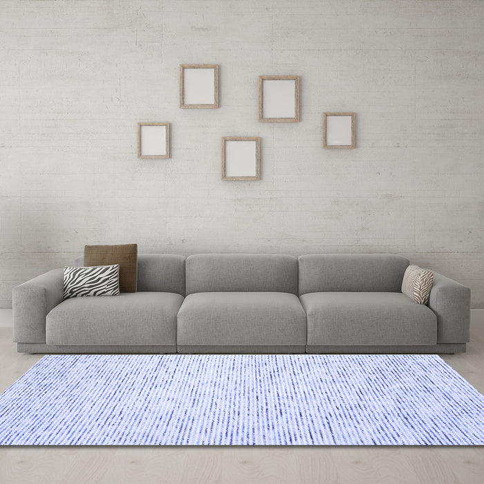 Machine Washable Abstract Blue Contemporary Rug in a Living Room, wshcon1749blu