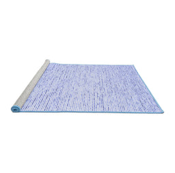 Sideview of Machine Washable Abstract Blue Contemporary Rug, wshcon1749blu