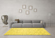 Machine Washable Abstract Yellow Contemporary Rug in a Living Room, wshcon1749yw