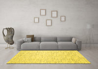 Machine Washable Abstract Yellow Contemporary Rug, wshcon1749yw