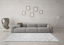Machine Washable Abstract Gray Contemporary Rug in a Living Room,, wshcon1749gry