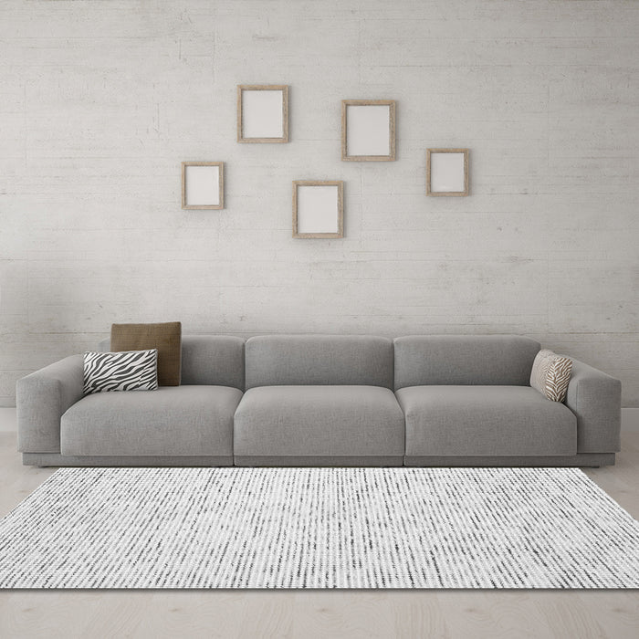 Machine Washable Abstract Gray Contemporary Rug in a Living Room,, wshcon1749gry