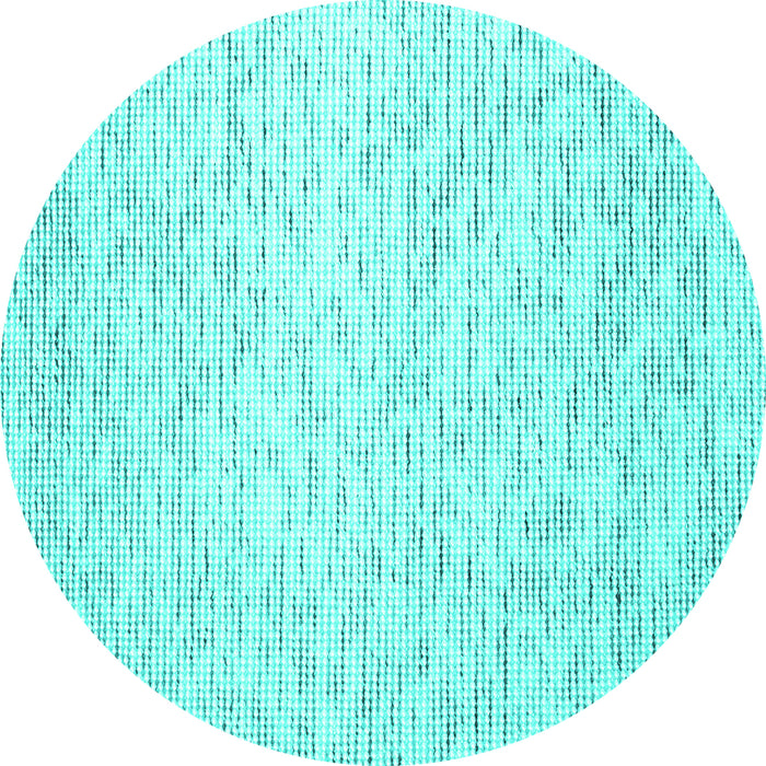 Round Machine Washable Abstract Turquoise Contemporary Area Rugs, wshcon1749turq