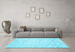 Machine Washable Abstract Light Blue Contemporary Rug in a Living Room, wshcon1749lblu