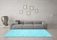 Machine Washable Abstract Light Blue Contemporary Rug, wshcon1749lblu