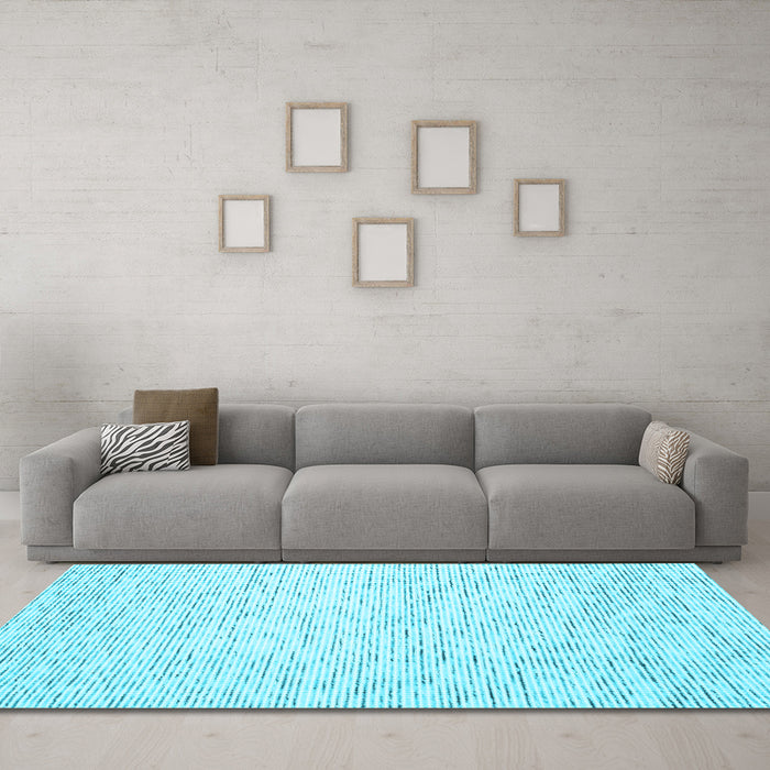 Machine Washable Abstract Light Blue Contemporary Rug in a Living Room, wshcon1749lblu