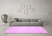 Machine Washable Abstract Pink Contemporary Rug in a Living Room, wshcon1749pnk