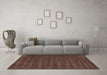 Machine Washable Abstract Brown Contemporary Rug in a Living Room,, wshcon174brn