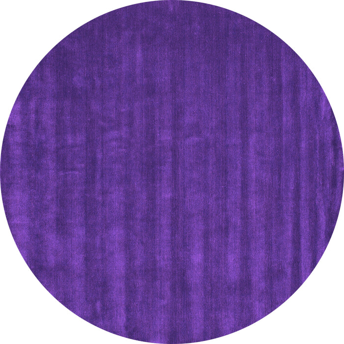 Round Machine Washable Abstract Purple Contemporary Area Rugs, wshcon174pur