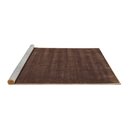 Sideview of Machine Washable Abstract Brown Contemporary Rug, wshcon174brn
