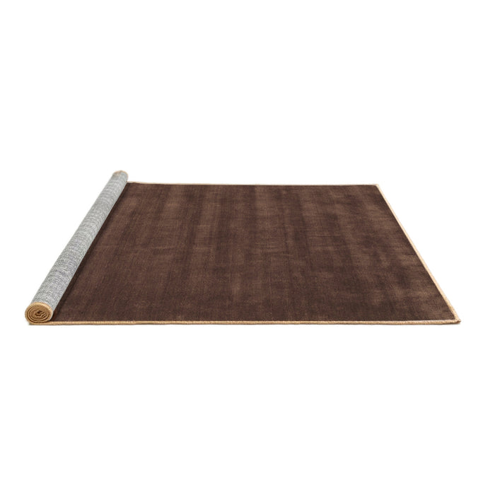 Sideview of Machine Washable Abstract Brown Contemporary Rug, wshcon174brn