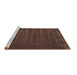 Sideview of Machine Washable Abstract Brown Contemporary Rug, wshcon174brn