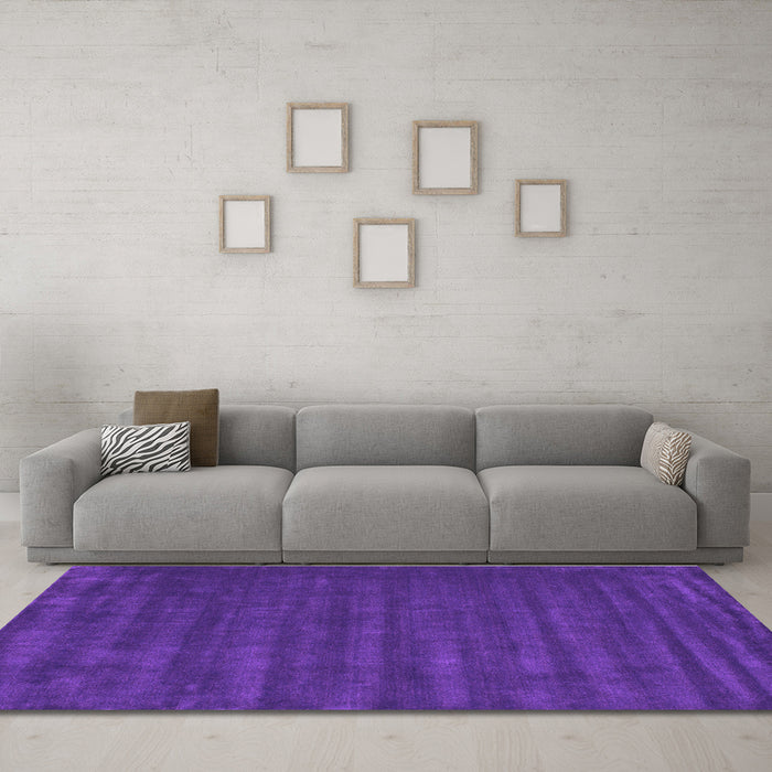 Machine Washable Abstract Purple Contemporary Area Rugs in a Living Room, wshcon174pur