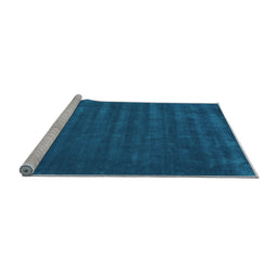 Sideview of Machine Washable Abstract Light Blue Contemporary Rug, wshcon174lblu