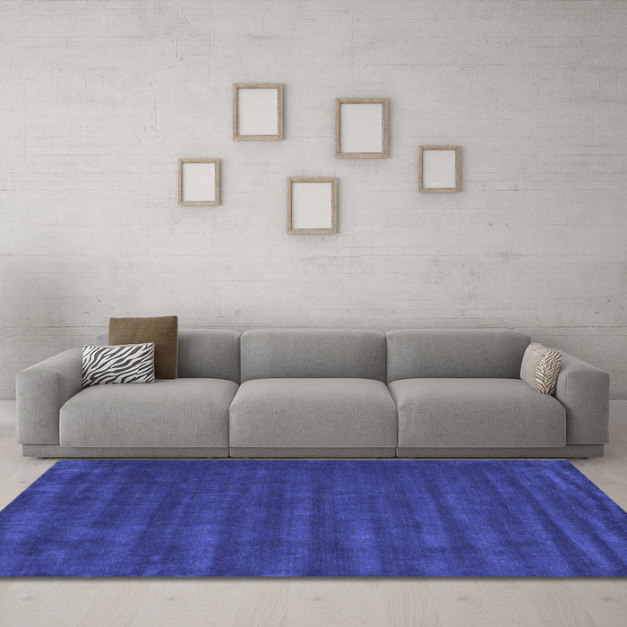 Machine Washable Abstract Blue Contemporary Rug in a Living Room, wshcon174blu