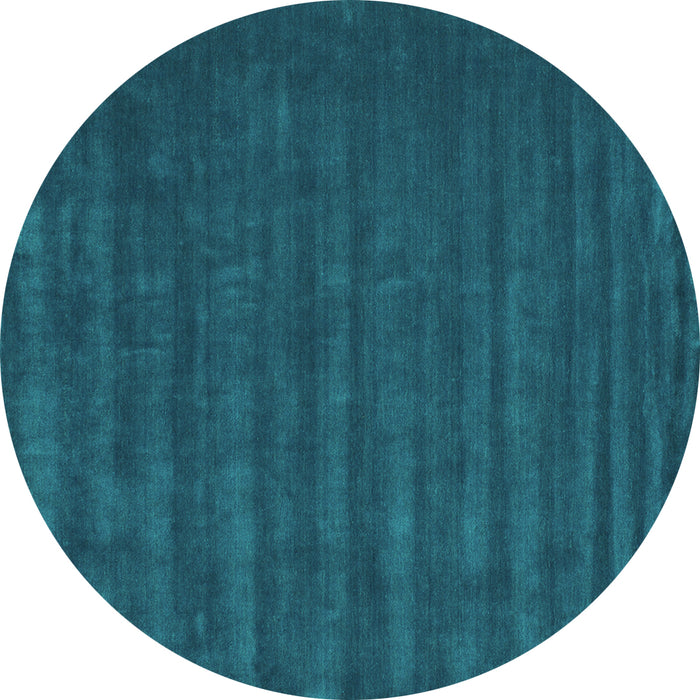 Round Abstract Turquoise Contemporary Rug, con174turq