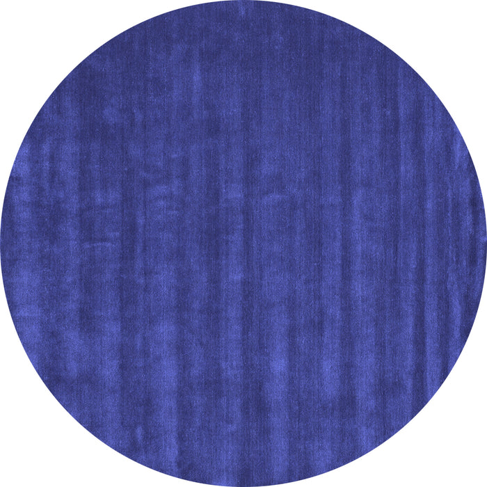 Round Abstract Blue Contemporary Rug, con174blu