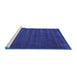 Sideview of Machine Washable Abstract Blue Contemporary Rug, wshcon174blu