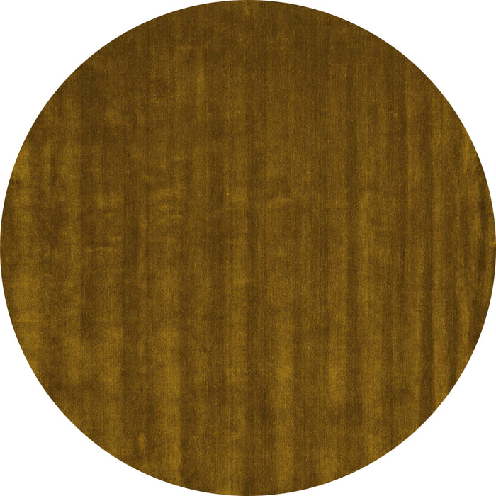 Round Machine Washable Abstract Yellow Contemporary Rug, wshcon174yw