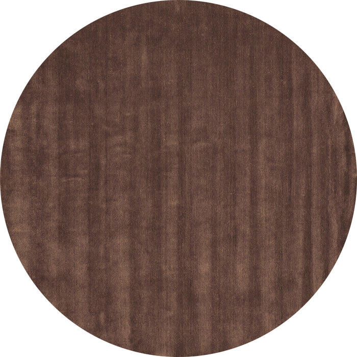Round Abstract Brown Contemporary Rug, con174brn