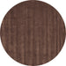 Round Abstract Brown Contemporary Rug, con174brn