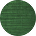 Round Abstract Emerald Green Contemporary Rug, con174emgrn