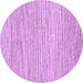 Round Machine Washable Abstract Purple Contemporary Area Rugs, wshcon1750pur