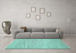 Machine Washable Abstract Turquoise Contemporary Area Rugs in a Living Room,, wshcon1750turq