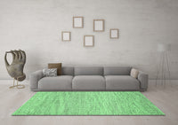 Machine Washable Abstract Emerald Green Contemporary Rug, wshcon1750emgrn