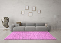 Machine Washable Abstract Pink Contemporary Rug, wshcon1750pnk