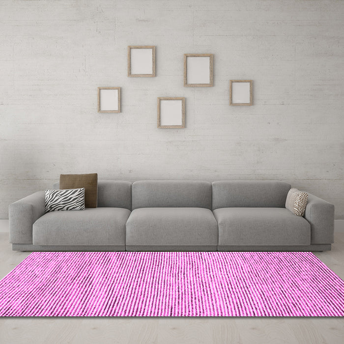 Machine Washable Abstract Pink Contemporary Rug in a Living Room, wshcon1750pnk