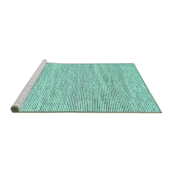 Sideview of Machine Washable Abstract Turquoise Contemporary Area Rugs, wshcon1750turq